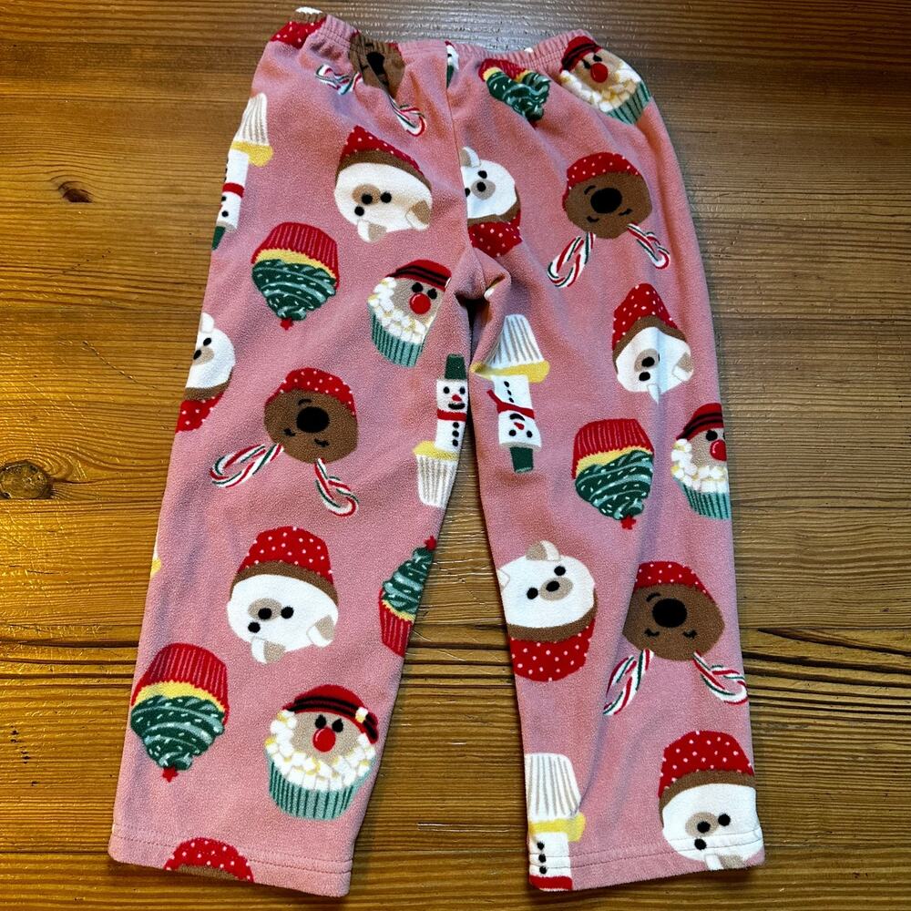 Just One You pink fleece Christmas cupcake pajama pants SIZE 5